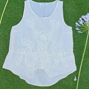 Cream embroidered top